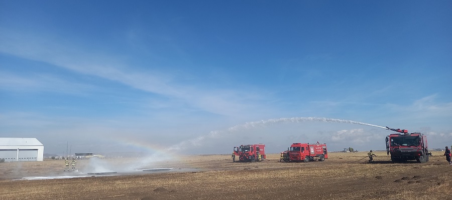 HAVALİMANIMIZDA GENİŞ KATILIMLI ACİL DURUM TATBİKATI DÜZENLENDİ