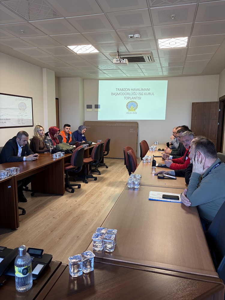 Trabzon Havalimanı Başmüdürlüğü İSG kurul toplantısı 09.04.2026 tarihinde Başmüdürlük toplantı salonunda gerçekleştirilmiştir. 